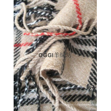 wool checked scarf/ centipede scarf